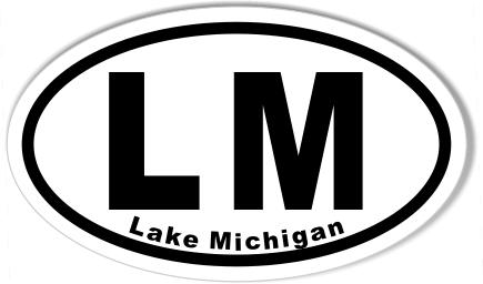 LM Lake Michigan Euro Oval Sticker