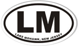 LM LAKE MOHAWK, NEW JERSEY Euro Oval Stickers
