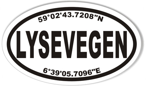 LYSEVEGEN or Fv500 Custom Oval Bumper Stickers