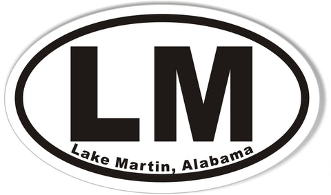 LM Lake Martin, Alabama 3x5" Custom Euro Oval Stickers