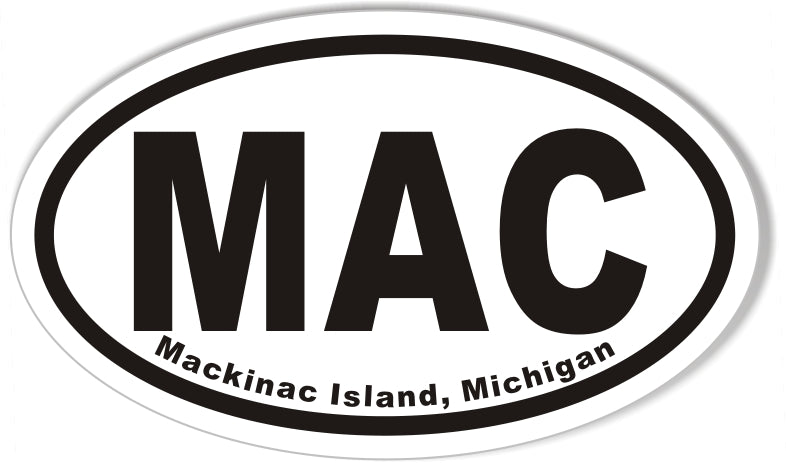 MAC Mackinac Island, Michigan Oval Sticker – StickerCafe.com
