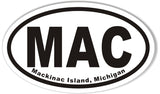 MAC Mackinac Island, Michigan Oval Sticker