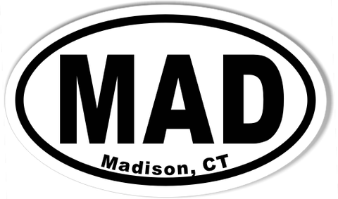 MAD Madison, CT Oval Bumper Stickers
