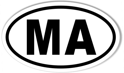 MA Massachusetts Oval Sticker – StickerCafe.com
