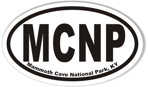 MCNP Mammoth Cave National Park, KY Oval Bumper Sticker