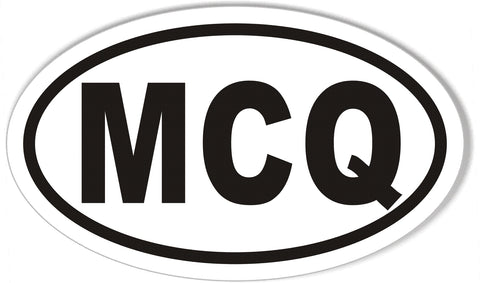 MCQ Oval Bumper Stickers