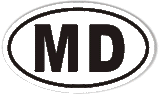MD Maryland Oval Sticker