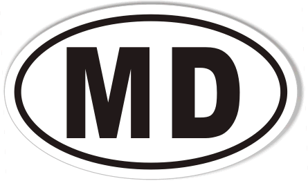 MD Maryland Oval Sticker