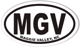 MGV MAGGIE VALLEY, NC Custom Oval Bumper Stickers
