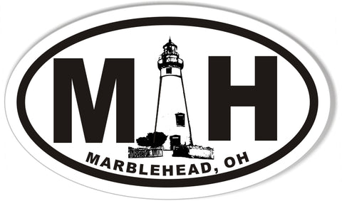 MH MARBLEHEAD, OH Lighthouse Oval Bumper Stickers