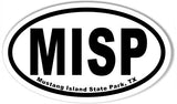 MISP Mustang Island State Park Oval Bumper Stickers