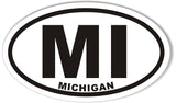MI Michigan Oval Sticker