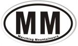 MM Marching Mountaineers Euro Oval Bumper Stickers