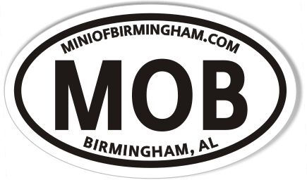 MOB MINIOFBIRMINGHAM.COM Euro Oval Bumper Stickers