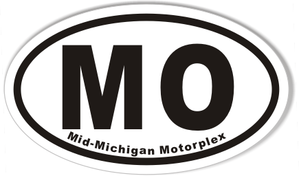 MO Mid-Michigan Motorplex Euro Oval Bumper Stickers