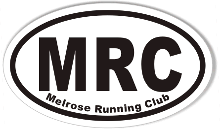 MRC Melrose Running Club Oval Stickers 3x5"