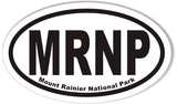 MRNP Mount Rainier National Park Oval Bumper Stickers