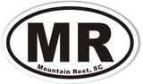 MR Mountain Rest, SC Oval Bumper Stickers