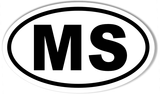 MS Mississippi Oval Sticker