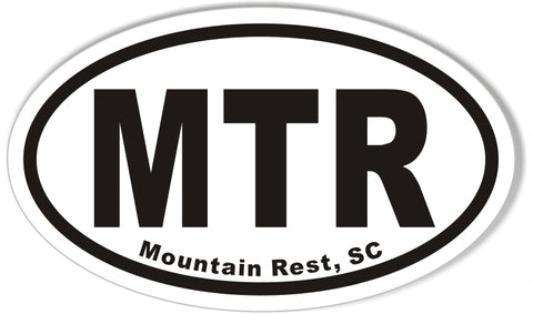 MTR Mountain Rest, SC Oval Bumper Stickers