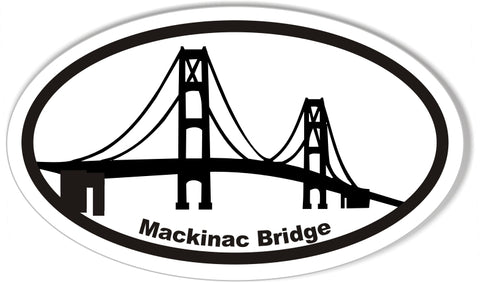 Mackinac Bridge Oval Bumper Sticker