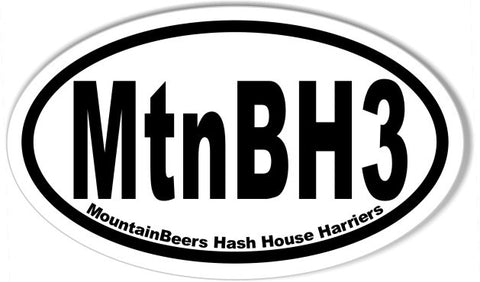 MtnBH3 3x5 Inch Custom Oval Bumper Stickers