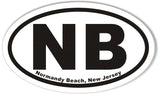 NB Normandy Beach, New Jersey Oval Bumper Stickers