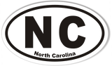 NC North Carolina Euro Oval Sticker