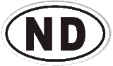 ND North Dakota Oval Sticker