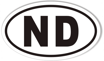 ND North Dakota Oval Sticker