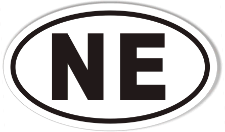 NE Nebraska Oval Sticker