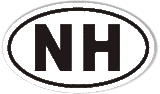 NH New Hampshire Oval Sticker