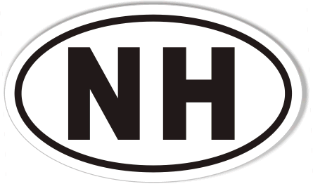 NH New Hampshire Oval Sticker
