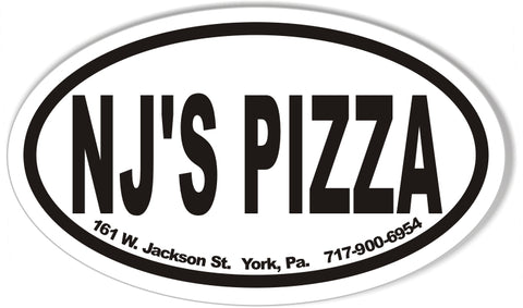 NJ'S PIZZA Custom Oval Bumper Stickers