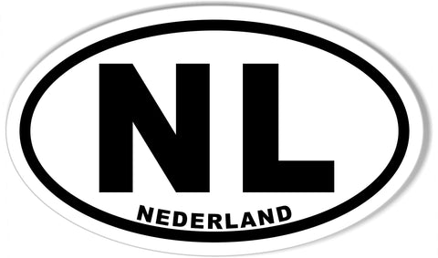 NL NEDERLAND Oval Bumper Sticker