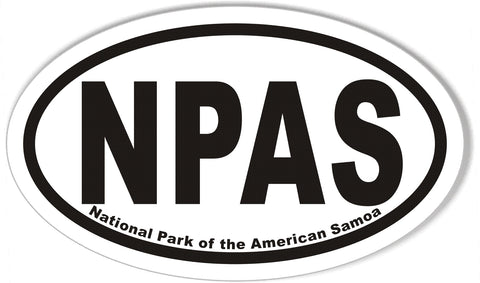 NPAS National Park of the American Samoa Oval Bumper Stickers