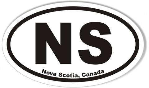 NS Nova Scotia, Canada Oval Bumper Sticker