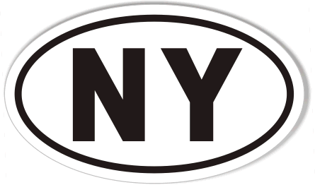NY New York Oval Sticker