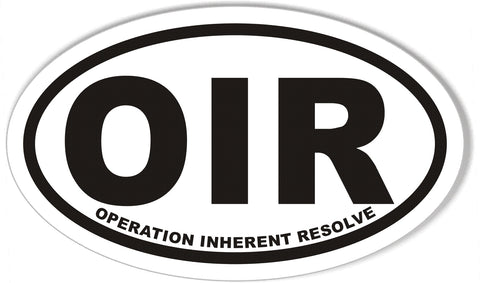 OIR OPERATION INHERENT RESOLVE Oval Bumper Stickers