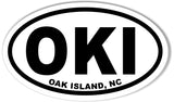 OKI OAK ISLAND, NC Oval Bumper Stickers