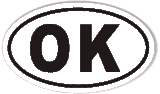 OK Oklahoma Oval Sticker