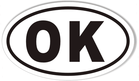 OK Oklahoma Oval Sticker