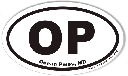 OP Ocean Pines Custom Oval Bumper Stickers