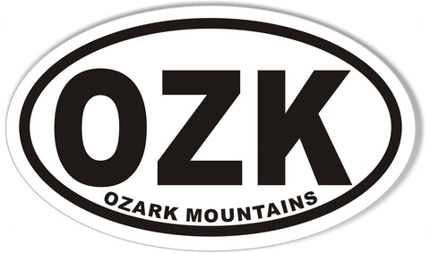 OZK OZARK MOUNTAINS Oval Bumper Sticker