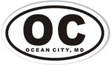 OC OCEAN CITY MD Oval Bumper Sticker