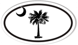 Palmetto and Moon South Carolina Euro Oval Sticker