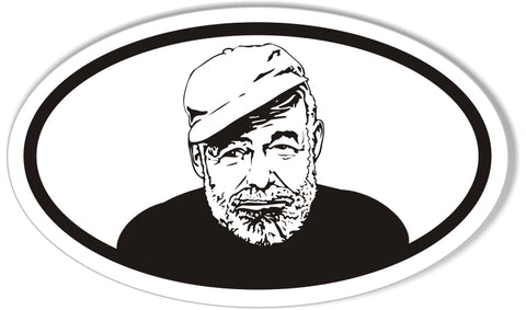 Ernest Hemingway Oval Bumper Stickers