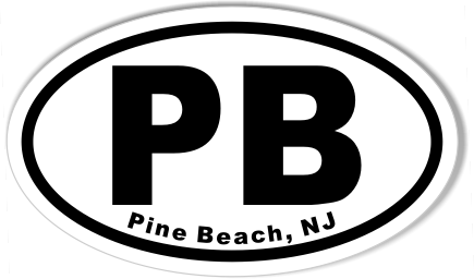 PB Pine Beach, NJ Euro Oval Sticker