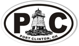 PC PORT CLINTON Lighthouse Oval Bumper Stickers