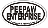 PEEPAW ENTERPRISE Custom Oval Bumper Stickers